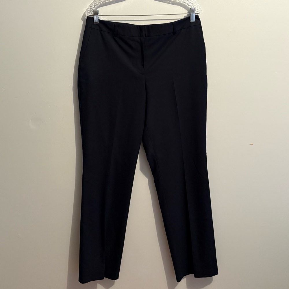 Ann Taylor Women's Dress Pants Curvy Size 10 Navy Straight Leg Business Career